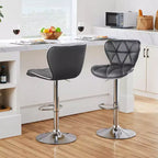 Lot de 2 tabourets de bar pivotants réglables en hauteur avec revêtement en cuir PU