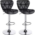 Yaheetech 2pcs Height Adjustable PU Leather Upholstered Swivel Bar Stool Chairs