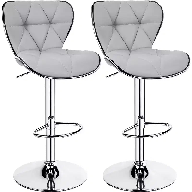 Lot de 2 tabourets de bar pivotants réglables en hauteur avec revêtement en cuir PU