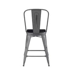 Tabouret de comptoir intérieur de 24 po avec dossier et assise en polyrésine