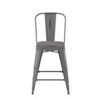Tabouret de comptoir intérieur de 24 po avec dossier et assise en polyrésine