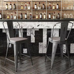 Tabouret de comptoir intérieur de 24 po avec dossier et assise en polyrésine