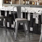 Tabouret de comptoir intérieur de 24 po avec dossier et assise en polyrésine