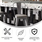 Tabouret de comptoir intérieur de 24 po avec dossier et assise en polyrésine