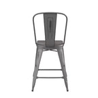 Tabouret de comptoir intérieur de 24 po avec dossier et assise en polyrésine