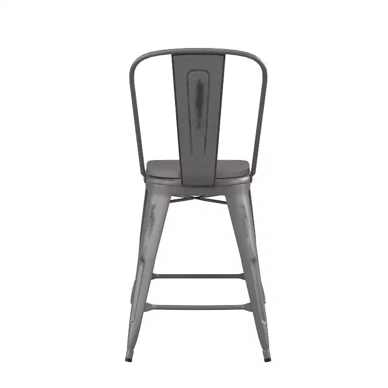 Tabouret de comptoir intérieur de 24 po avec dossier et assise en polyrésine