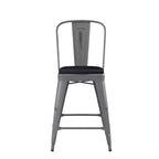 Tabouret de comptoir intérieur de 24 po avec dossier et assise en polyrésine