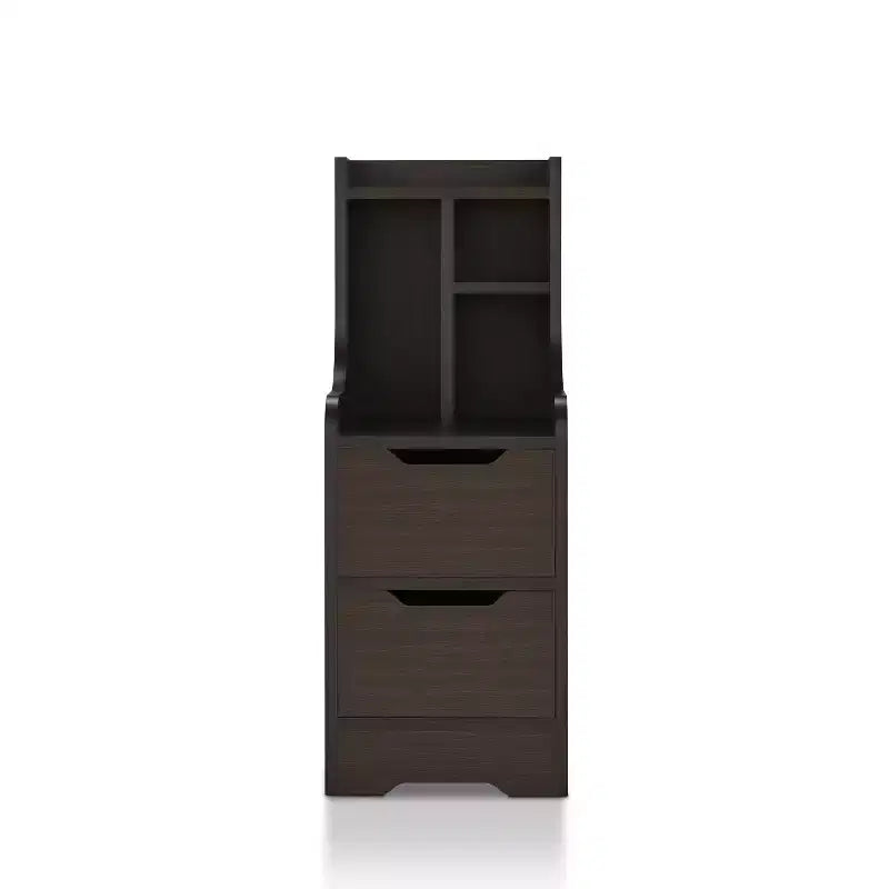 Table de chevet multi-rangements avec tiroirs et étagère