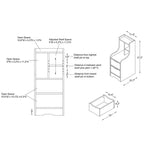 Table de chevet multi-rangements avec tiroirs et étagère