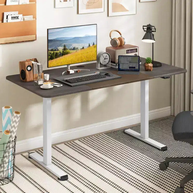 Bureau debout électrique réglable en hauteur – Poste de travail informatique assis-debout pour bureau à domicile