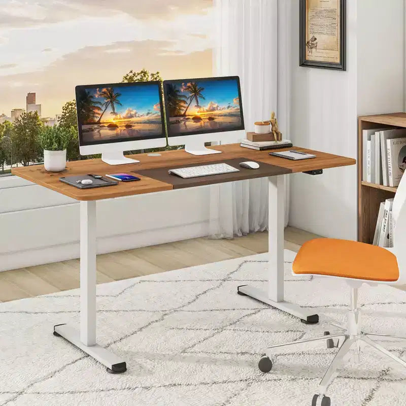 Bureau debout électrique réglable en hauteur – Poste de travail informatique assis-debout pour bureau à domicile