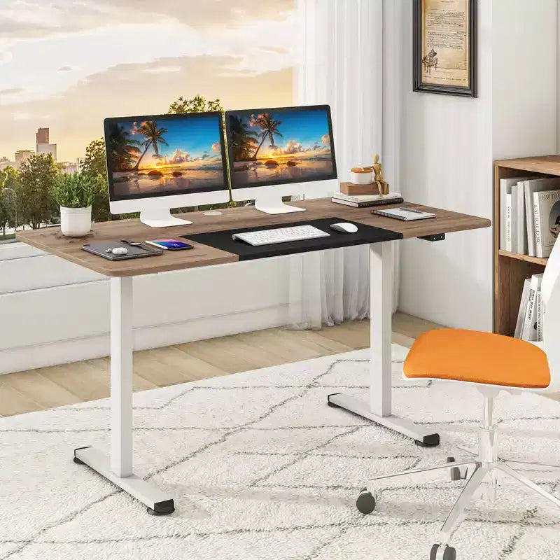 Bureau debout électrique réglable en hauteur – Poste de travail informatique assis-debout pour bureau à domicile