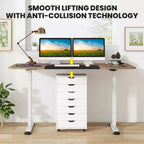 Bureau debout électrique réglable en hauteur – Poste de travail informatique assis-debout pour bureau à domicile