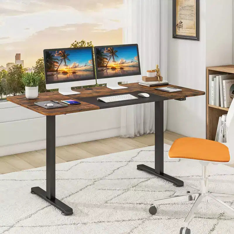 Bureau debout électrique réglable en hauteur – Poste de travail informatique assis-debout pour bureau à domicile
