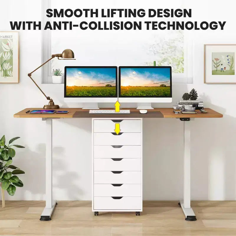 Bureau debout électrique réglable en hauteur – Poste de travail informatique assis-debout pour bureau à domicile