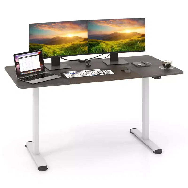 Bureau debout électrique réglable en hauteur – Poste de travail informatique assis-debout pour bureau à domicile
