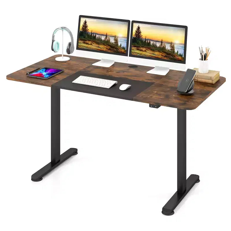 Bureau debout électrique réglable en hauteur – Poste de travail informatique assis-debout pour bureau à domicile