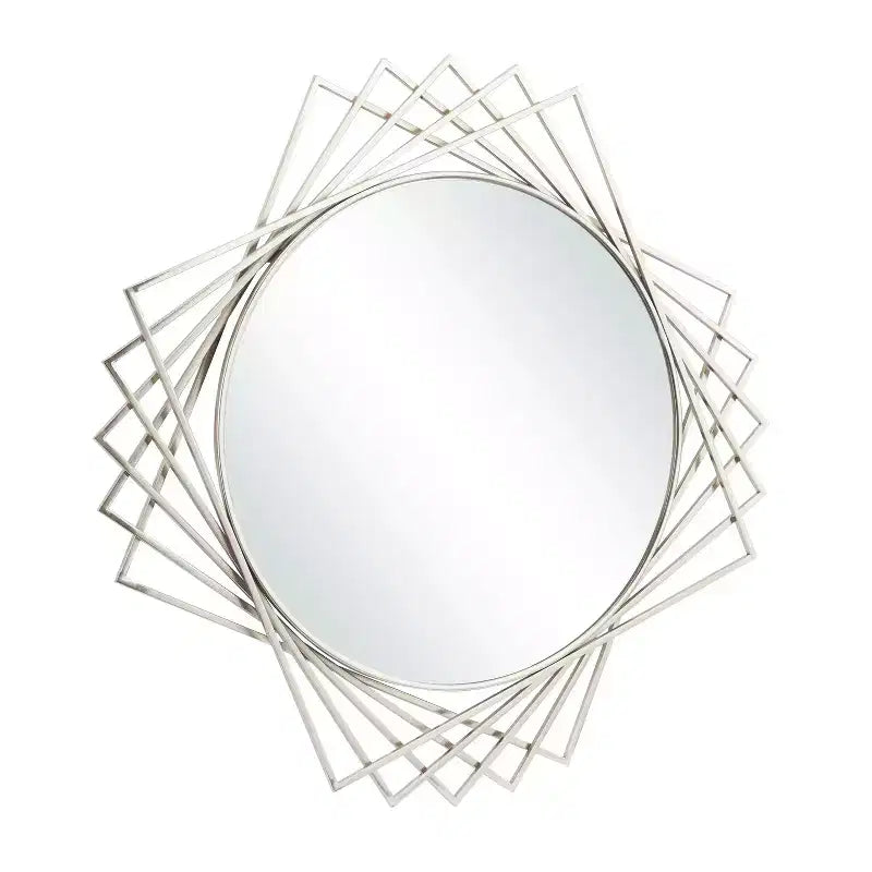 Miroir mural géométrique en métal rond