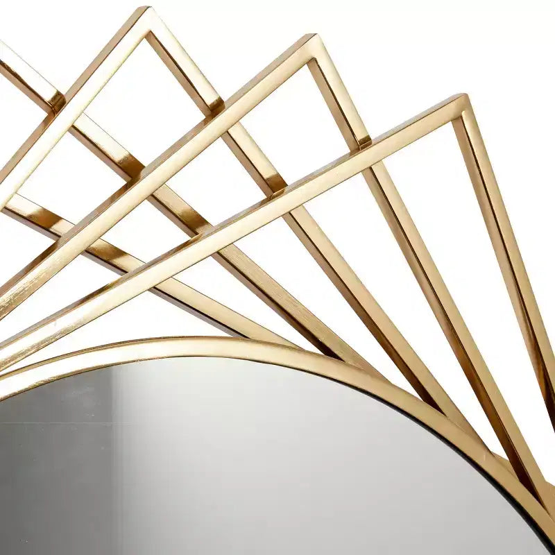 Miroir mural géométrique en métal rond