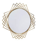 Miroir mural géométrique en métal rond