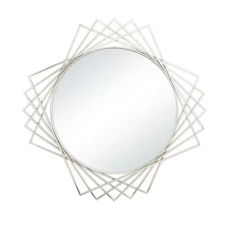 Miroir mural géométrique en métal rond