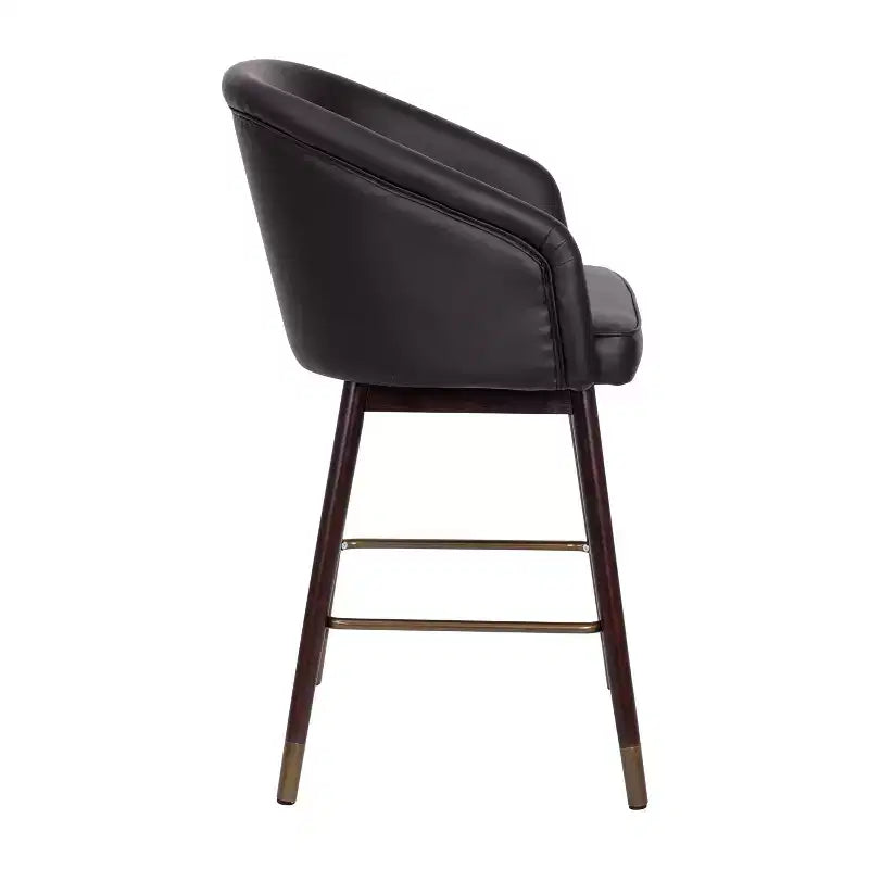 Tabouret de bar rembourré avec cadre en bois - Lot de 2