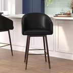 Tabouret de bar rembourré avec cadre en bois - Lot de 2