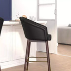 Tabouret de bar rembourré avec cadre en bois - Lot de 2