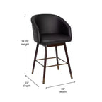 Tabouret de bar rembourré avec cadre en bois - Lot de 2