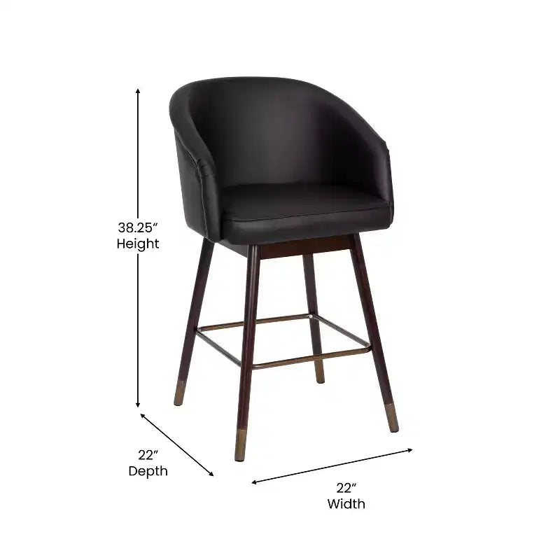 Tabouret de bar rembourré avec cadre en bois - Lot de 2