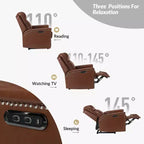Fauteuil inclinable électrique avec revêtement en cuir et cuir végétalien