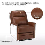 Fauteuil inclinable électrique avec revêtement en cuir et cuir végétalien