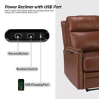 Fauteuil inclinable électrique avec revêtement en cuir et cuir végétalien