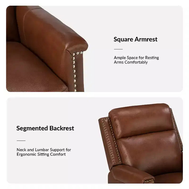 Fauteuil inclinable électrique avec revêtement en cuir et cuir végétalien