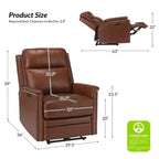 Fauteuil inclinable électrique avec revêtement en cuir et cuir végétalien