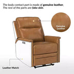 Fauteuil inclinable électrique avec revêtement en cuir et cuir végétalien