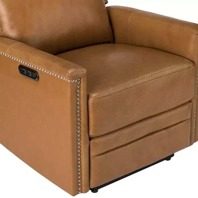 Fauteuil inclinable électrique avec revêtement en cuir et cuir végétalien