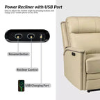 Fauteuil inclinable électrique avec revêtement en cuir et cuir végétalien