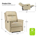 Fauteuil inclinable électrique avec revêtement en cuir et cuir végétalien