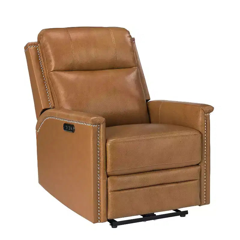 Fauteuil inclinable électrique avec revêtement en cuir et cuir végétalien