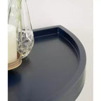 Console demi-lune, 28x14x30, Bleu marine