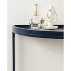Console demi-lune, 28x14x30, Bleu marine