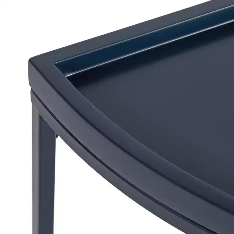 Console demi-lune, 28x14x30, Bleu marine