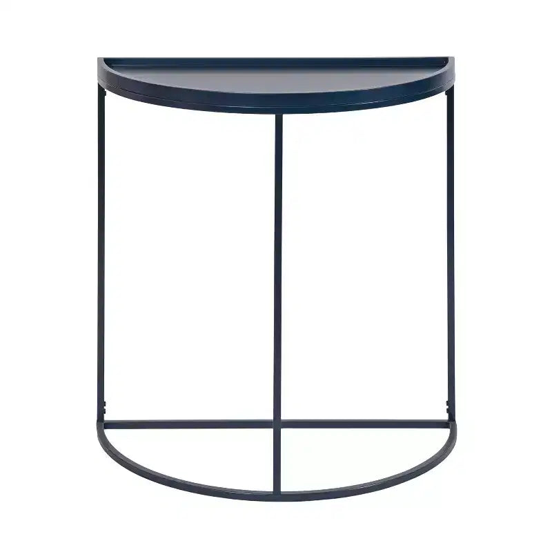 Console demi-lune, 28x14x30, Bleu marine