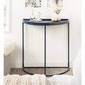 Console demi-lune, 28x14x30, Bleu marine