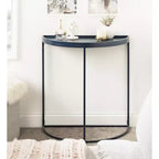 Console demi-lune, 28x14x30, Bleu marine