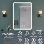 Armoire de toilette à LED avec miroir – Encastrable ou murale, anti-buée, intensité réglable, 3 modes d'éclairage