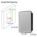 Armoire de toilette à LED avec miroir – Encastrable ou murale, anti-buée, intensité réglable, 3 modes d'éclairage