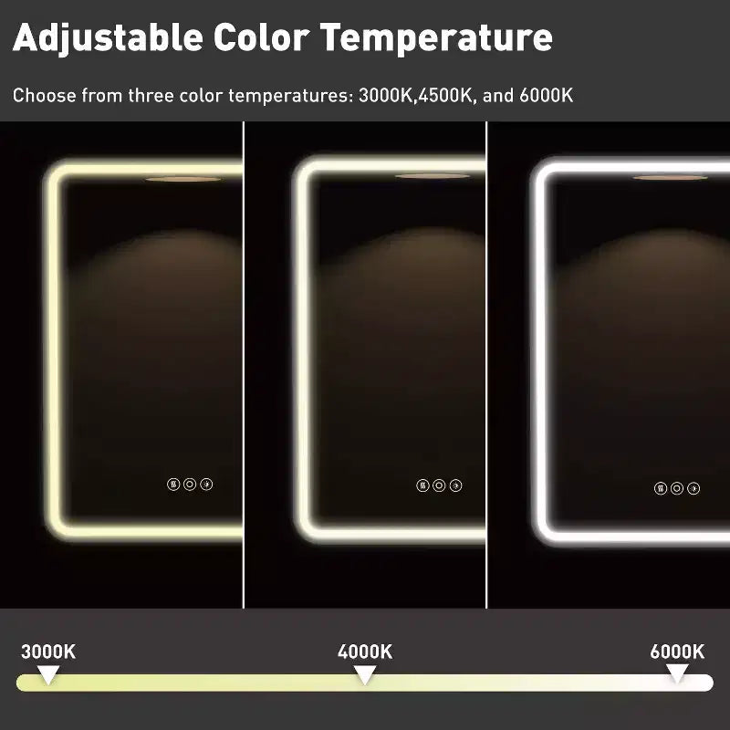 Armoire de toilette à LED avec miroir – Encastrable ou murale, anti-buée, intensité réglable, 3 modes d'éclairage