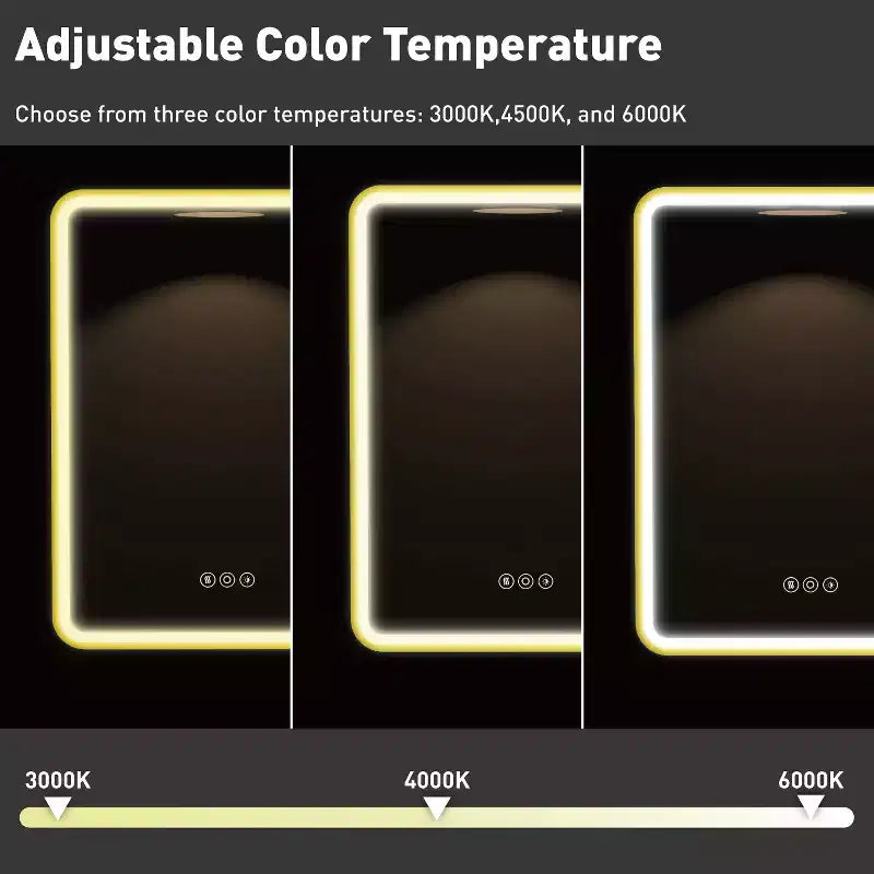 Armoire de toilette à LED avec miroir – Encastrable ou murale, anti-buée, intensité réglable, 3 modes d'éclairage